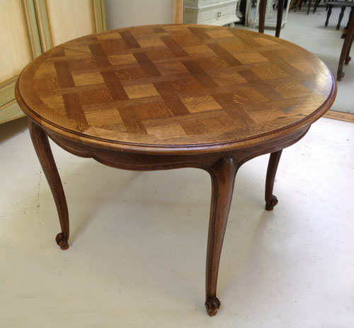 old french oak round extending dining table